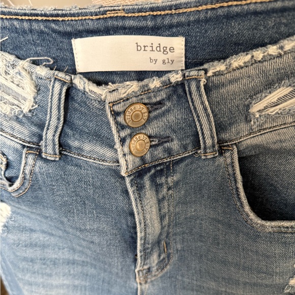 EUC Bridge by Gly Distressed High Rise Ankle Cotton Skinny Jeans, 28 - Picture 2 of 6